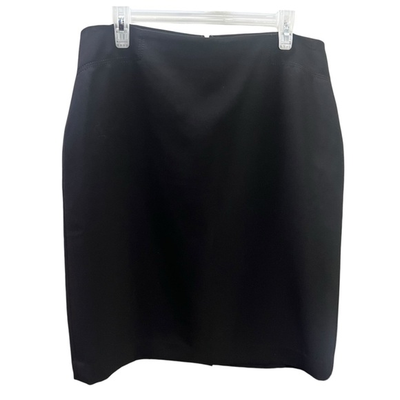 LAURA Classic Plus Size Black Pencil Skirt Formal Midi Skirt Back Slit Size 14 - Picture 2 of 8